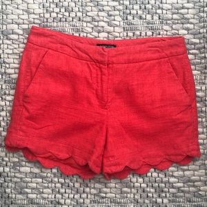Coral Linen Shorts
